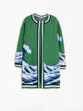 Over The Waves Cotton Knitted Tunic - Green